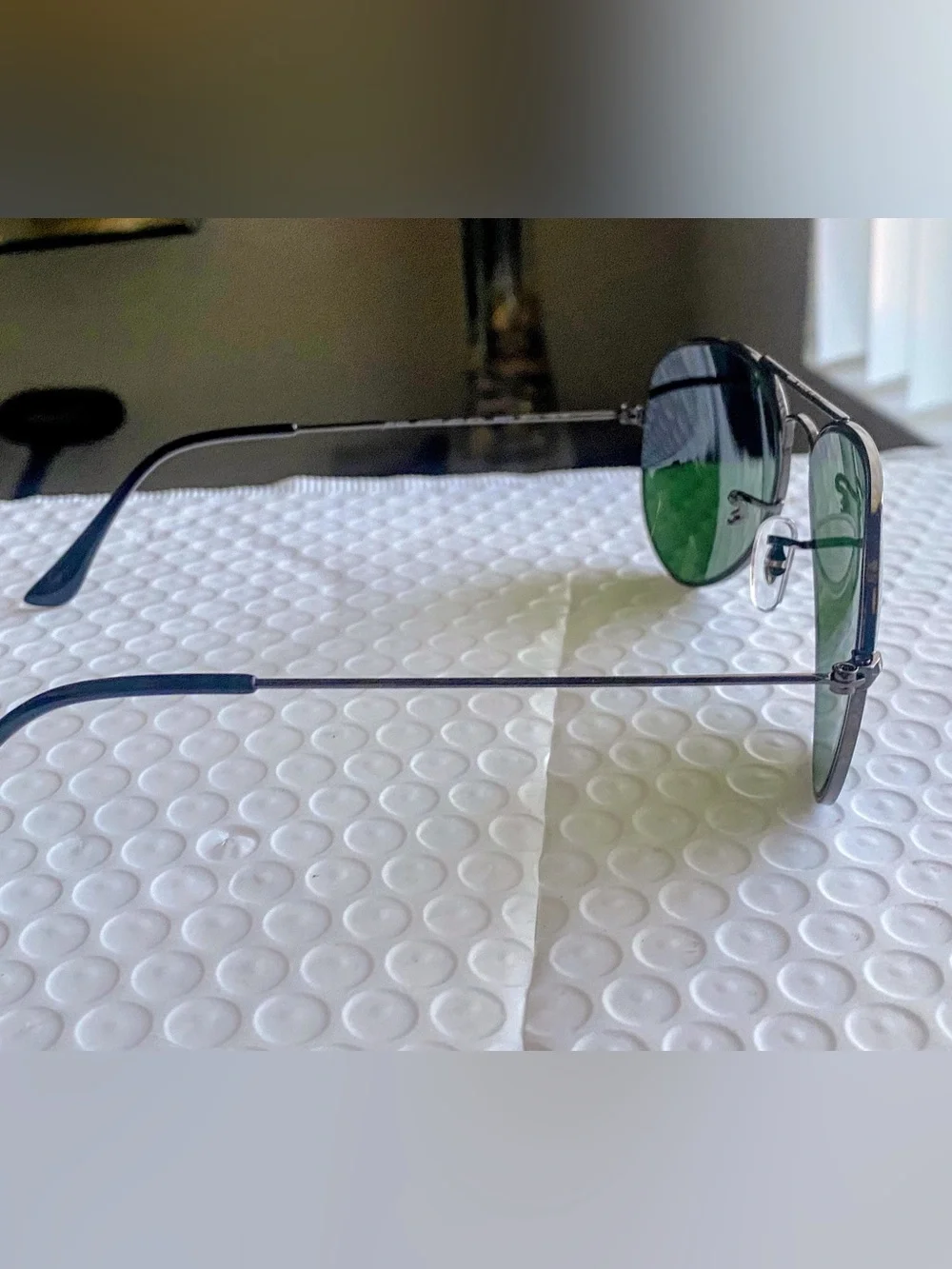 Ray-Ban Aviators Sunglasses RB3025 Gunmetal Frame with Gray Green Lenses